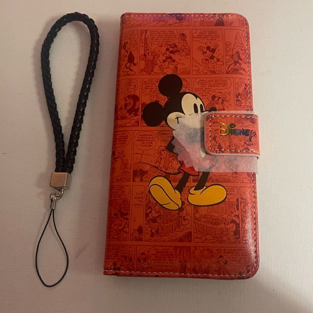 Disney Mickey Mouse IPhone 12 Pro Max Red Phone Case PU Leather NWT